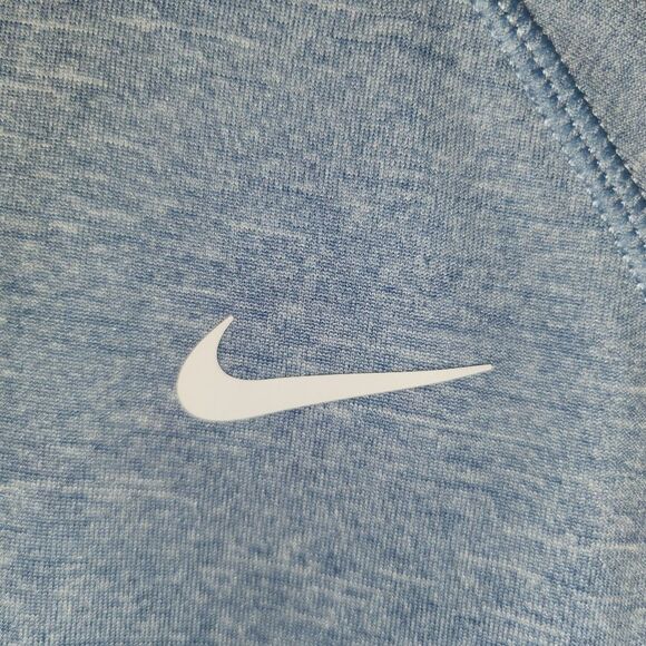 NWT Men's Nike Dri-Fit 'Dry' Long Sleeve T-Shirt Heather Lt Blue Medium - Picture 4 of 8